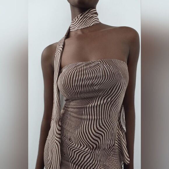 NWT ZARA Printed tulle zebra dress - Picture 8 of 12